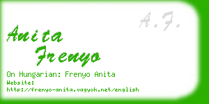 anita frenyo business card